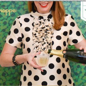Kate Spade Cream Dress with Black Polka Dots